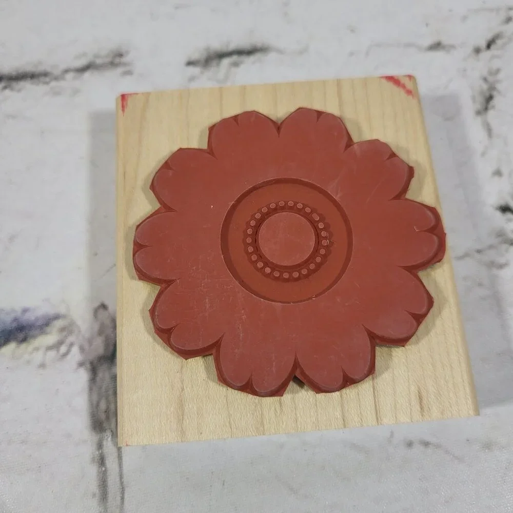 Stampin Up! Rubber Flower Stamps Set Of 5 Floral Design Wood-Mounted Crafting To